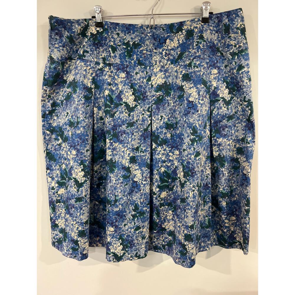 Talbots Blue Floral Midi Skirt